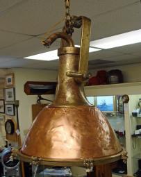 Authentic Copper and Brass Ship's Cargo Light- Nautical Lamps & Lighting
