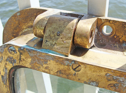 Large Authentic Salvaged Brass Ship's Window