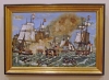the Battle of Lake Erie folk painting framed