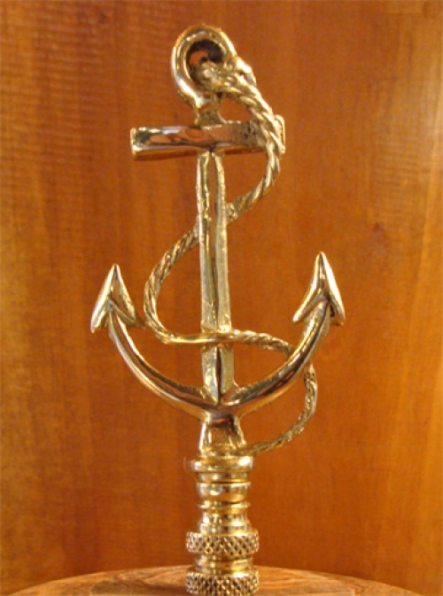 Brass Nautical Fouled Anchor Lamp Finial