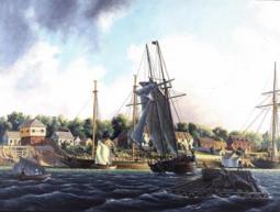 "Amherstburg Shoreline; 1804" original oil painting by Peter Rindlisbacher