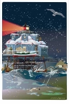 &quot;Snow at Thomas Point Light&quot; framed limited edition