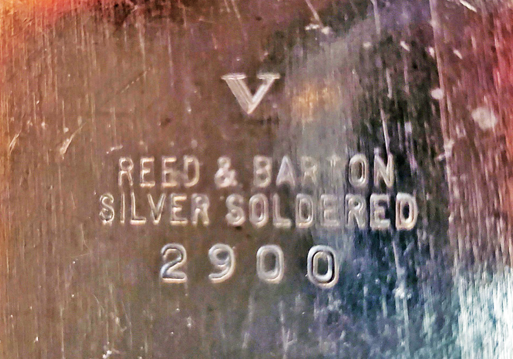 WWII US Navy Reed & Barton Silver Soldered Bread Tray: Skipjack