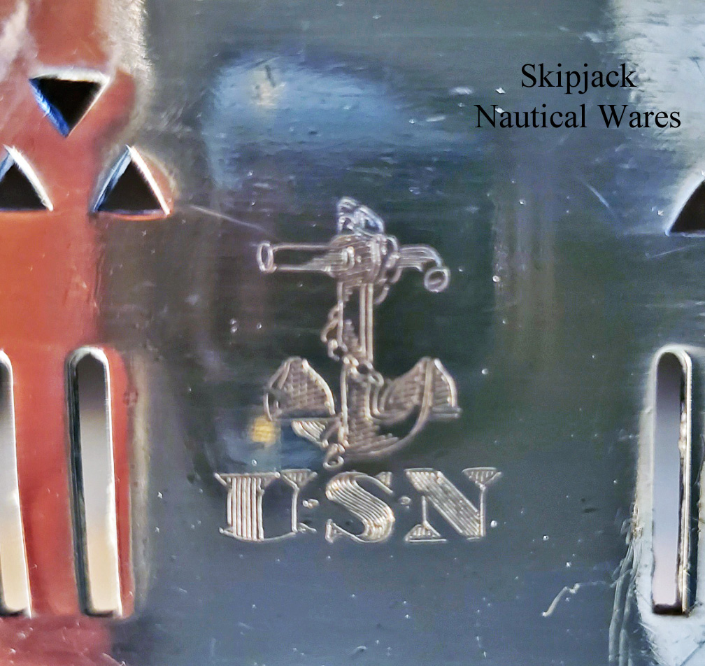 WWII US Navy Reed & Barton Silver Soldered Bread Tray: Skipjack