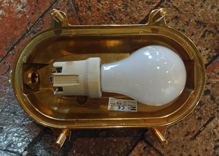 Oval Brass Bulkhead Light (new)