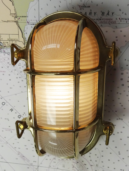 Oval Brass Bulkhead Light (new): Skipjack Nautical Wares