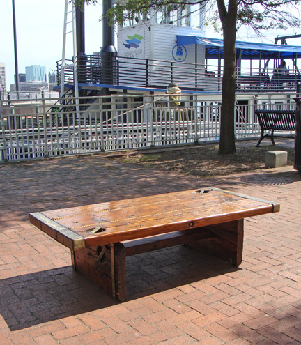 Authentic WW II Liberty Ship Hatch Cover Converted to Coffee Table