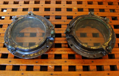 Antique Yacht Portholes -- 6" glass