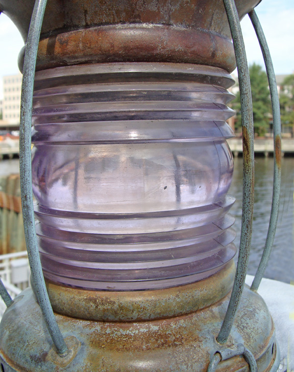 Antique Brass Birdcage Anchor Light - nautical lantern lighting