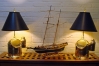 Brass Lifeboat Binnacle Table Lamp, pair