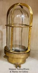 Authentic Vintage Brass Ships Passageway or Engine Room Light