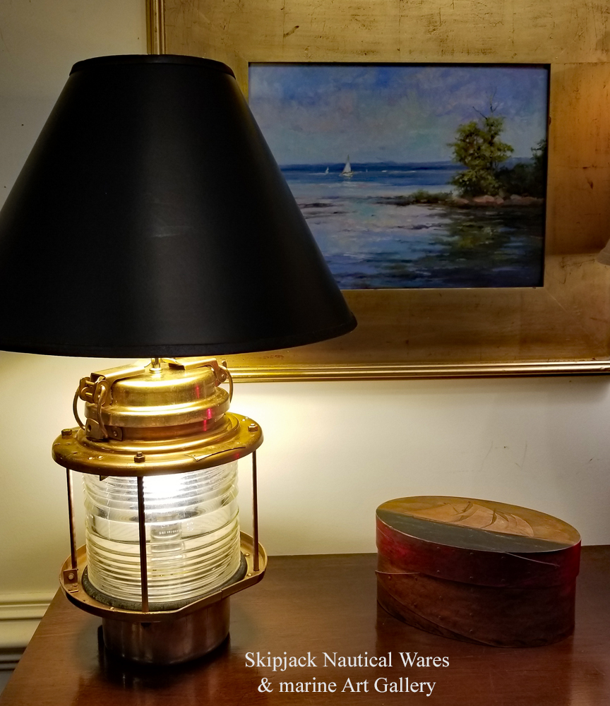 Authentic Brass Navigation Light Nautical Table Lamp Skipjack