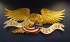 Carved and Painted American Eagle &quot;Live and Let Live&quot; Banner