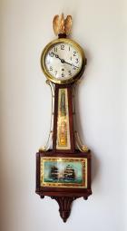Rare 3/4 Time Only 1940s Vintage Willard Banjo Clock Made by the Chelsea Clock Company