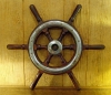 Classic Mahogany Motor Yacht Wheel, reverse side