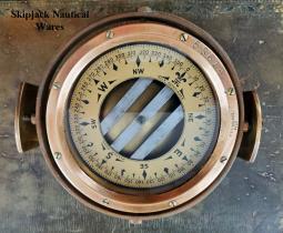 Star Pathfinder Mounted Brass Compass, Boston, Mass.
