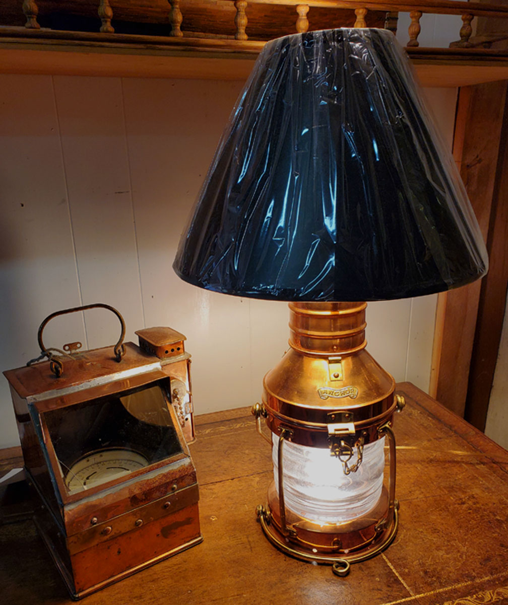 Vintage Copper And Brass Marine Anchor Lantern Nautical Table Lamp Skipjack Wares Vintage Copper And Brass Marine Anchor, Nautical Anchor Table Lamp