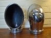 Large Chrome-Plated Cast Bronze Cowl Vents, front and back view