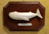 Set of Three Vintage White Whales, Humpback, Sperm and Blue