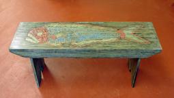 Large Mouth Bass Folky Fish Art Bench by Joe Marinelli