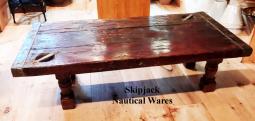 WWII Liberty Ship Hatch Cover Repurposed Coffee Table
