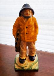 Littco Old Salt Fishermen Painted Cast Iron Bookend