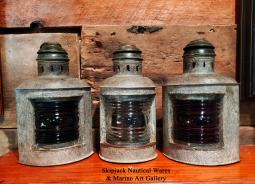 Set of Three Marine Navigation Lights- Port Starboard and bow Lights