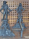 Cast Iron Figural Sailor Andirons - nautical fireplace decor