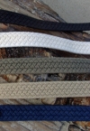 Woven nautical belt with grain leather ends and solid brass buckle