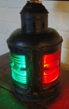 nautical, table lamp, port, starboard, red, green, lamp, lantern, marine, Fresnel lens, authentic, antique