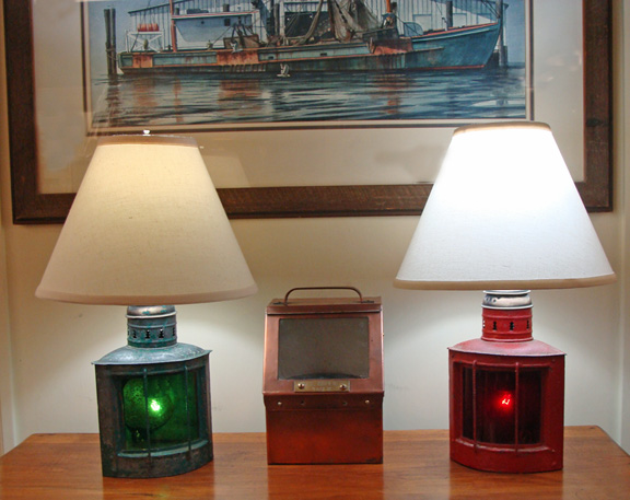 Antique Nautical Port Light Table Lamp: Skipjack Nautical Wares