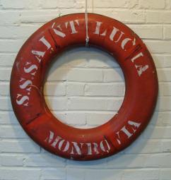 Vintage "Jim Buoy" 30 inch life ring from the ship "S.S.Saint Lucia" Monrovia. Life rings made by Ji