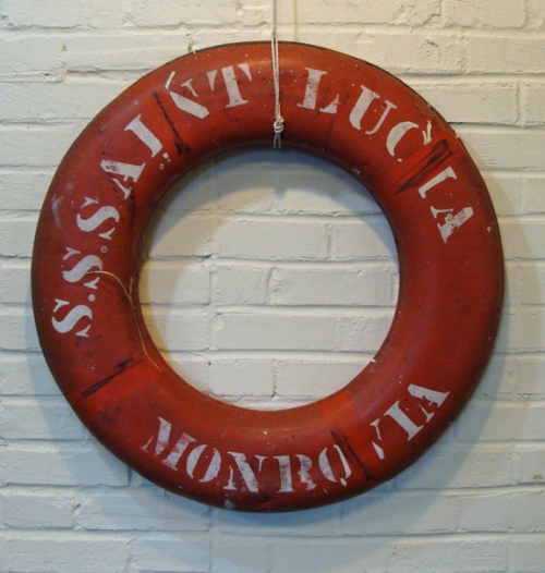Vintage "Jim Buoy" 30 inch life ring from the ship "S.S.Saint Lucia" Monrovia. Life rings made by Ji