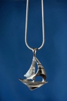 "Sloop" original sterling silver sailboat pendant from the Barbara Vincent Collection
