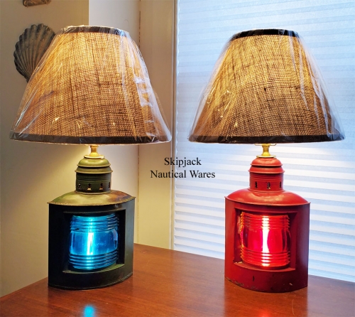 Antique Port & Starboard Nautical Table Lamps