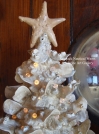 nautical, Christmas tree, lighted, porcelain, ceramic, earthenware, starfish, oyster shells, artist, Kevin Collins