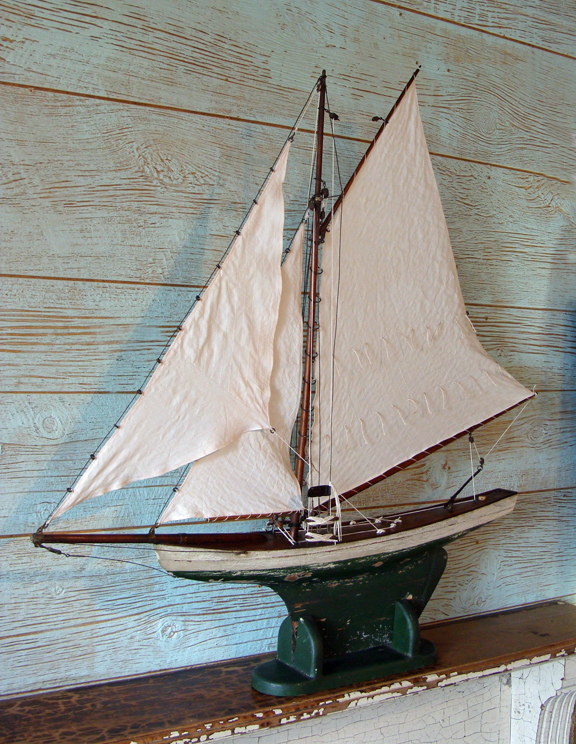 Sloop Pond Boat- Nautical Antiques- Antique Ship Model