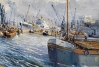"Rotterdam Harbor" Oil on Canvas by P.V. Shaik, Jr.