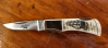 Vintage Mini Lock-back Scrimshaw Pocket Knife- Peter Kinney