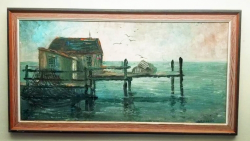 New England Seaside Painting, B.E. Besson