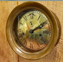 Early Ship's Engine Room Clock "American Steam Gauge & Valve Manu. Co. with Seth Thomas Works