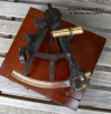 sextant, British, late 19th century, brass, imported, Chas. C. Hutchinson, nautical instruments company, Boston Mass