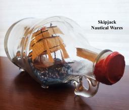Rare Battle at Sea British & American Ships Diorama, Ship-in-a-bottle