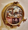 Brass and Iron Ship's Porthole Re purposed into a Nautical Mirror
