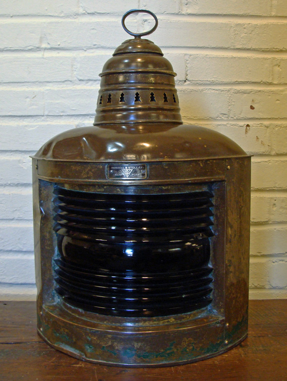Large Brass Starboard Light Russell & Stoll Co., New York Skipjack