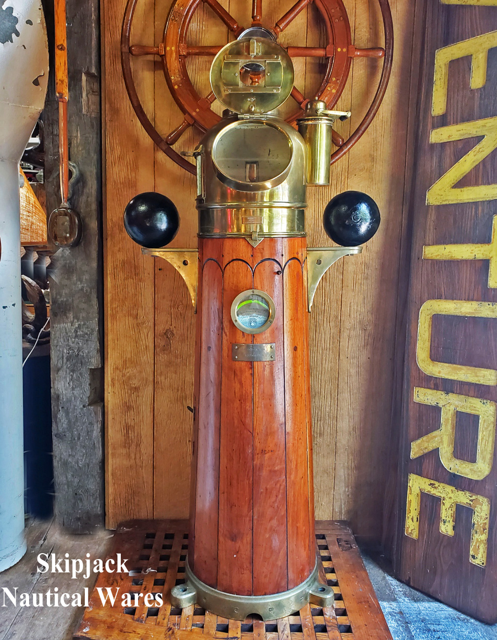 Ship's Lighthouse Teak Binnacle, F. Smith & Son, Southhampton: Skipjack ...