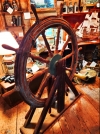 19th Century Schooner Ship's Wheel by American Engineering, Philadelphia -- 60" diam.