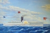 Contemporary Painting of the Side-wheeler SteamShip COMMONWEALTH