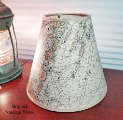 Small (9") Nautical Chart Lamp Shade  - Casco Bay, Maine