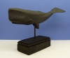 &quot;Black Whale on Stand&quot; folk art carving by J P Johnson -- length 12&quot;